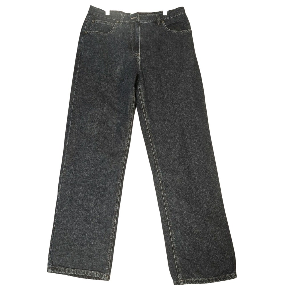 Woolrich‎ Womens Size 16 Flannel Lined Jeans Straight Leg Medium Wash Cotton